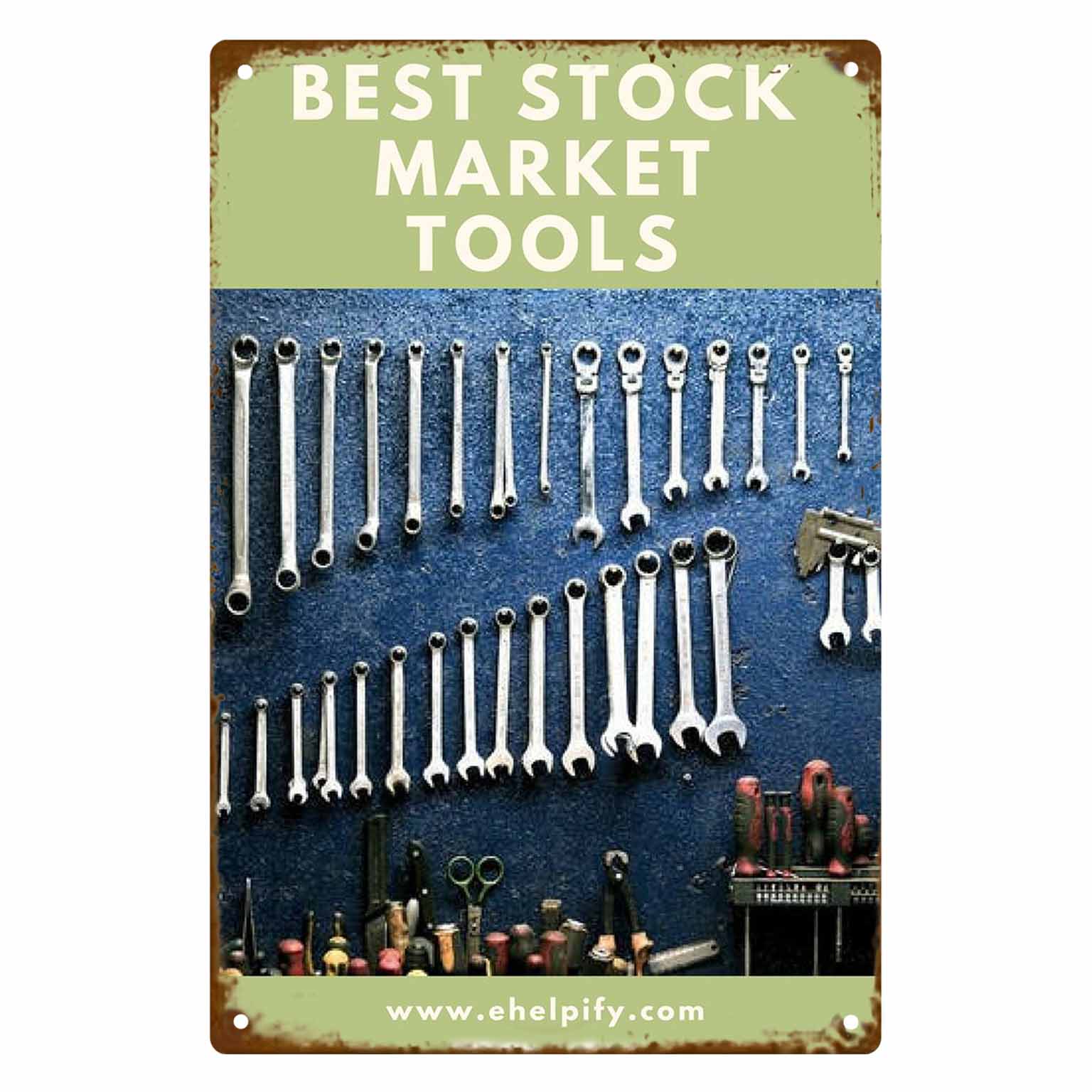 Gardening Tools Best - 2Dフラット1個入り「最高の株式市場ツール」メタルウォールサイン装飾、自宅、オフィス、カフェ、ガレージ、寝室、ポーチ、庭用