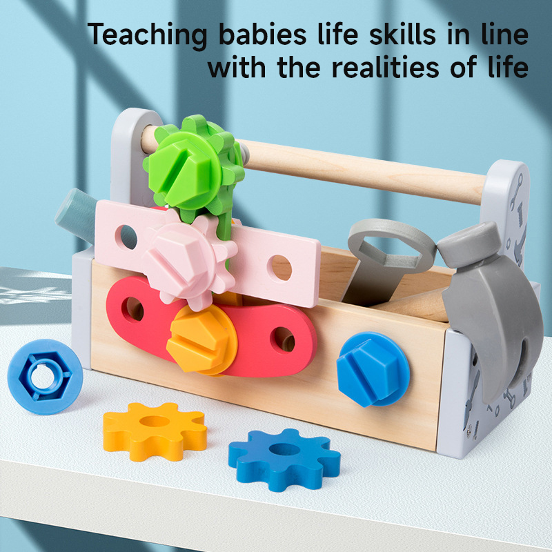 Gardening Tools Kids Set - 子供用ツールボックス木製おもちゃDIYネジ修理キットおもちゃごっこ遊びセットナット分解ネジ組み立てツール教育玩具ギフト