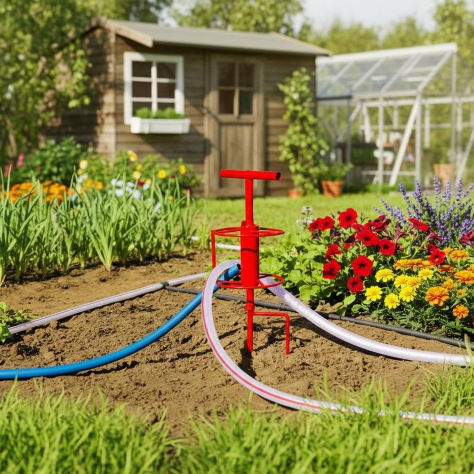 Gardening Tools Guide - 農地用水道管回転ツール高強度灌漑ホースコーナーホイール回転ホースガイドステーク防錆ガーデン用