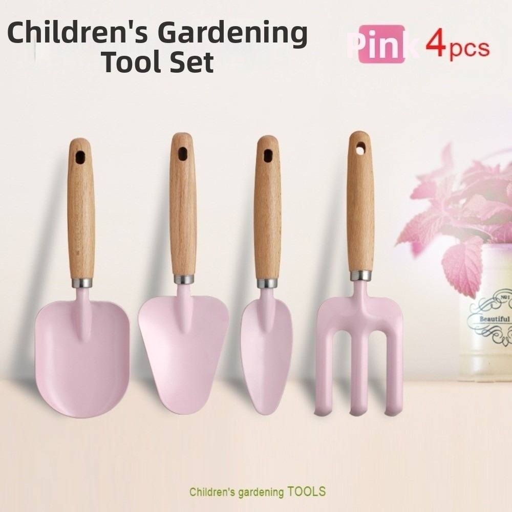 Gardening Tools Kids Set - カラフルな子供用ガーデンツールセット 教育的で軽量な子供用植栽ツールキット 安全な素材のミニガーデンシャベルセット