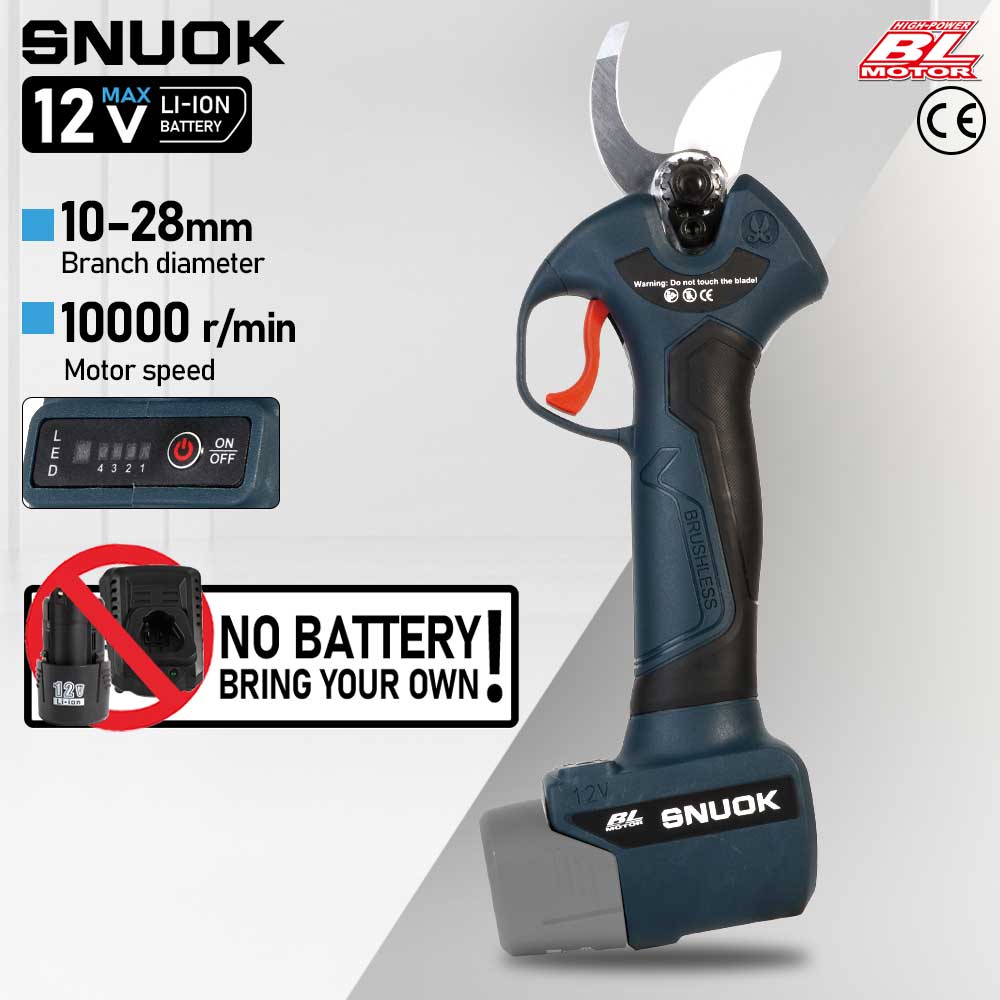 Gardening Tools Battery Powered - SNUOK 12V ブラシレス電動剪定鋏 DIY 屋外庭園盆栽剪定果樹電動工具 ボッシュリチウム電池用
