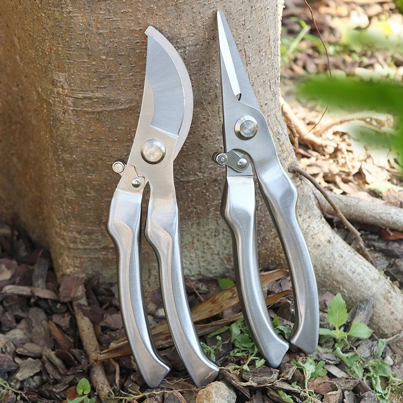 Gardening Tools Japanese - オールステンレス製のプロ用園芸剪定鋏、樹木の枝の剪定、果物の収穫、緑化作業に最適