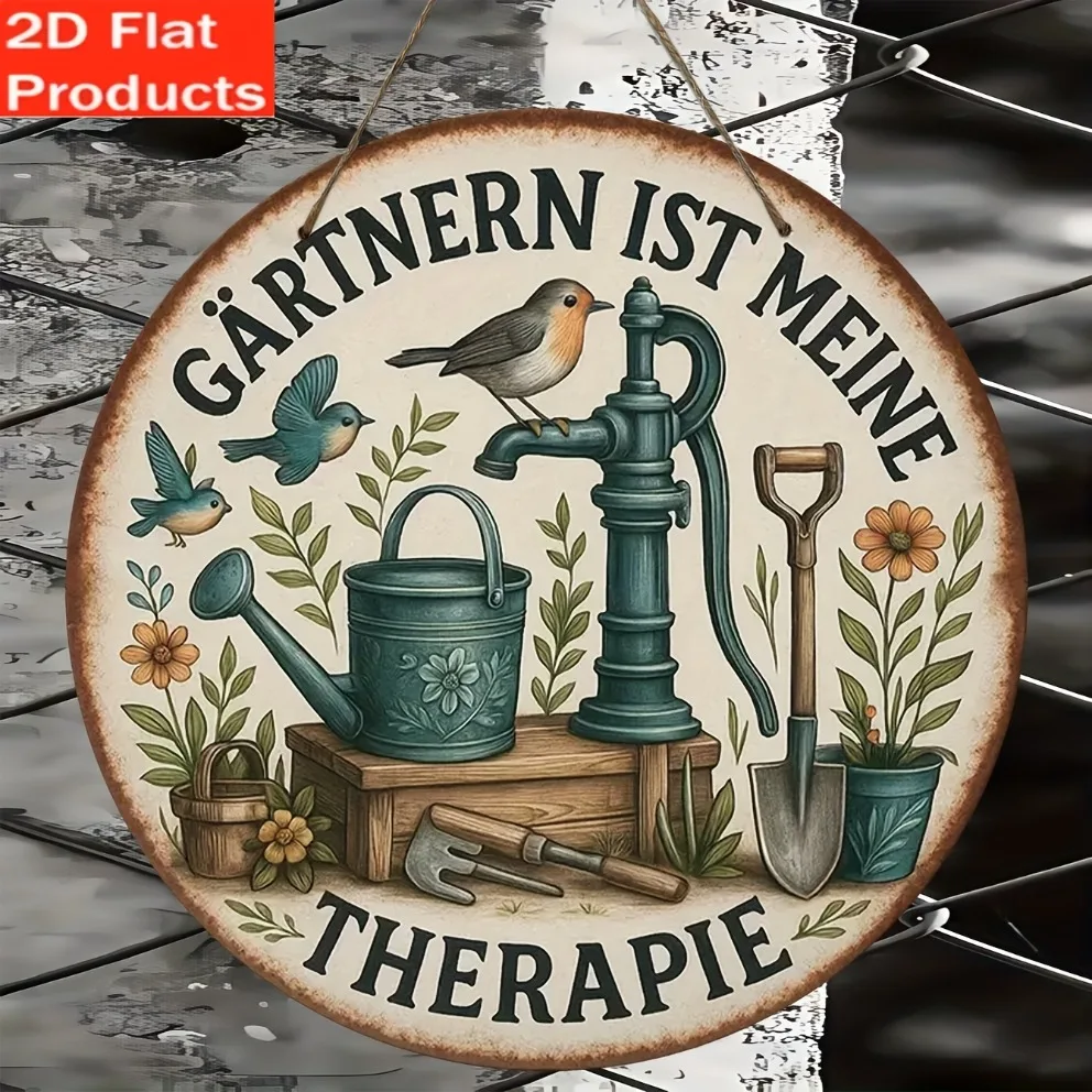 2D フラット：ヴィンテージガーデンサイン1枚、ドイツ語の引 - Gardening Tools German のレビューと価格