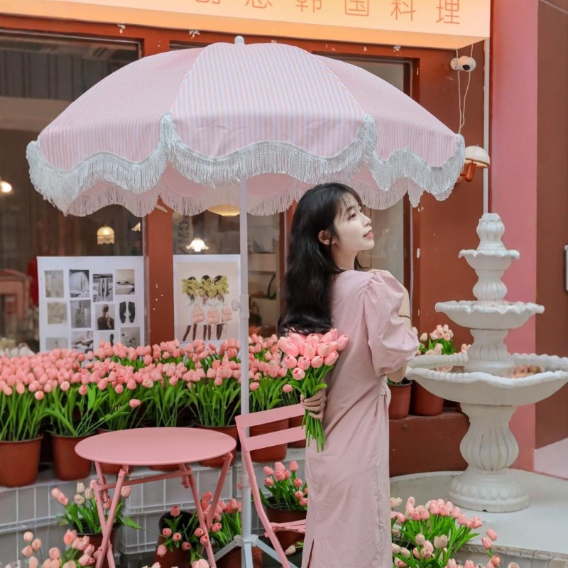 ZBNピンクストライプガーデンサンアンブレラ、広告用キャンプ - Gardening Tools Pink のレビューと価格