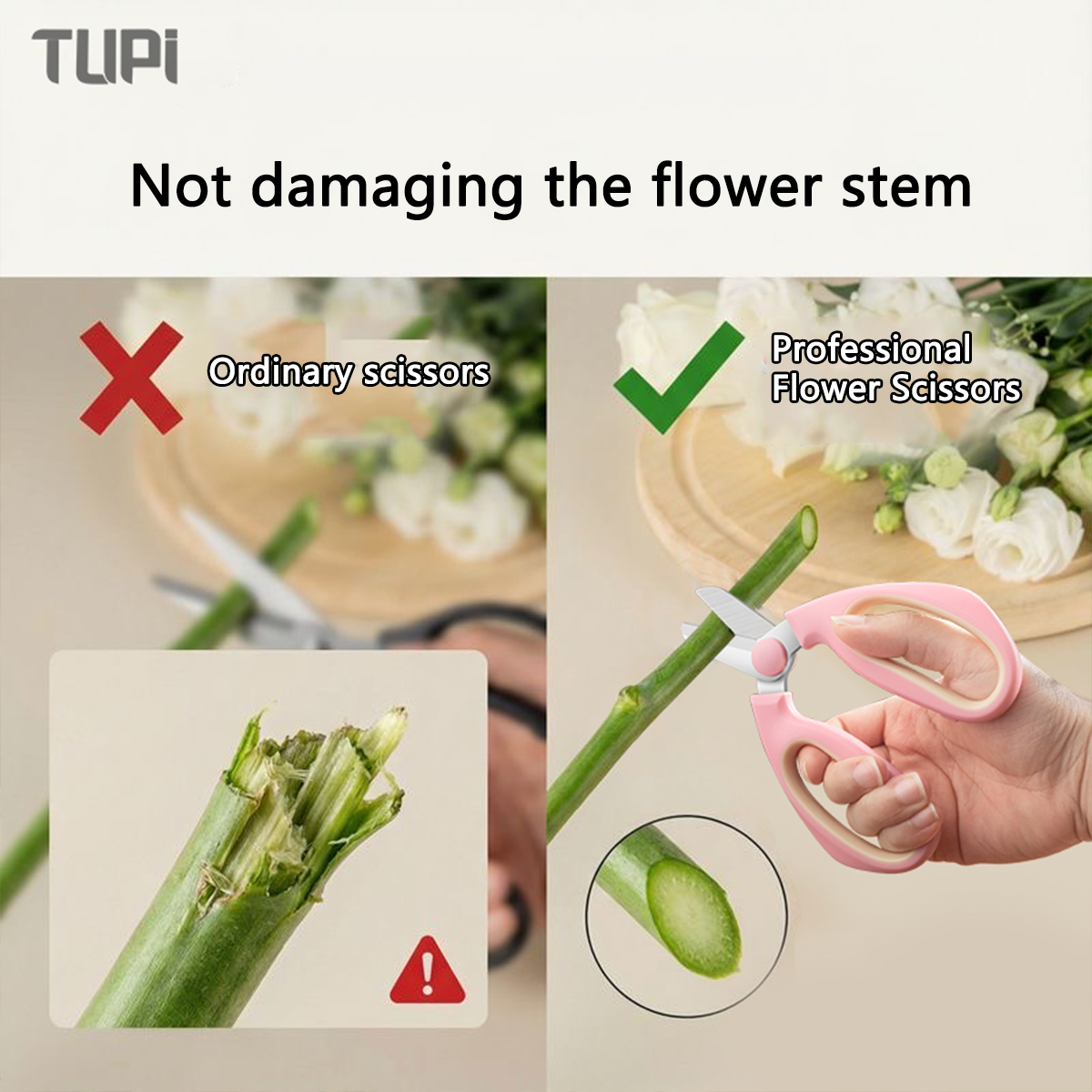 フラワーアレンジメント用花屋用ハサミ、剪定鋏、花用園芸ハサミ - Gardening Tools Pink のレビューと価格