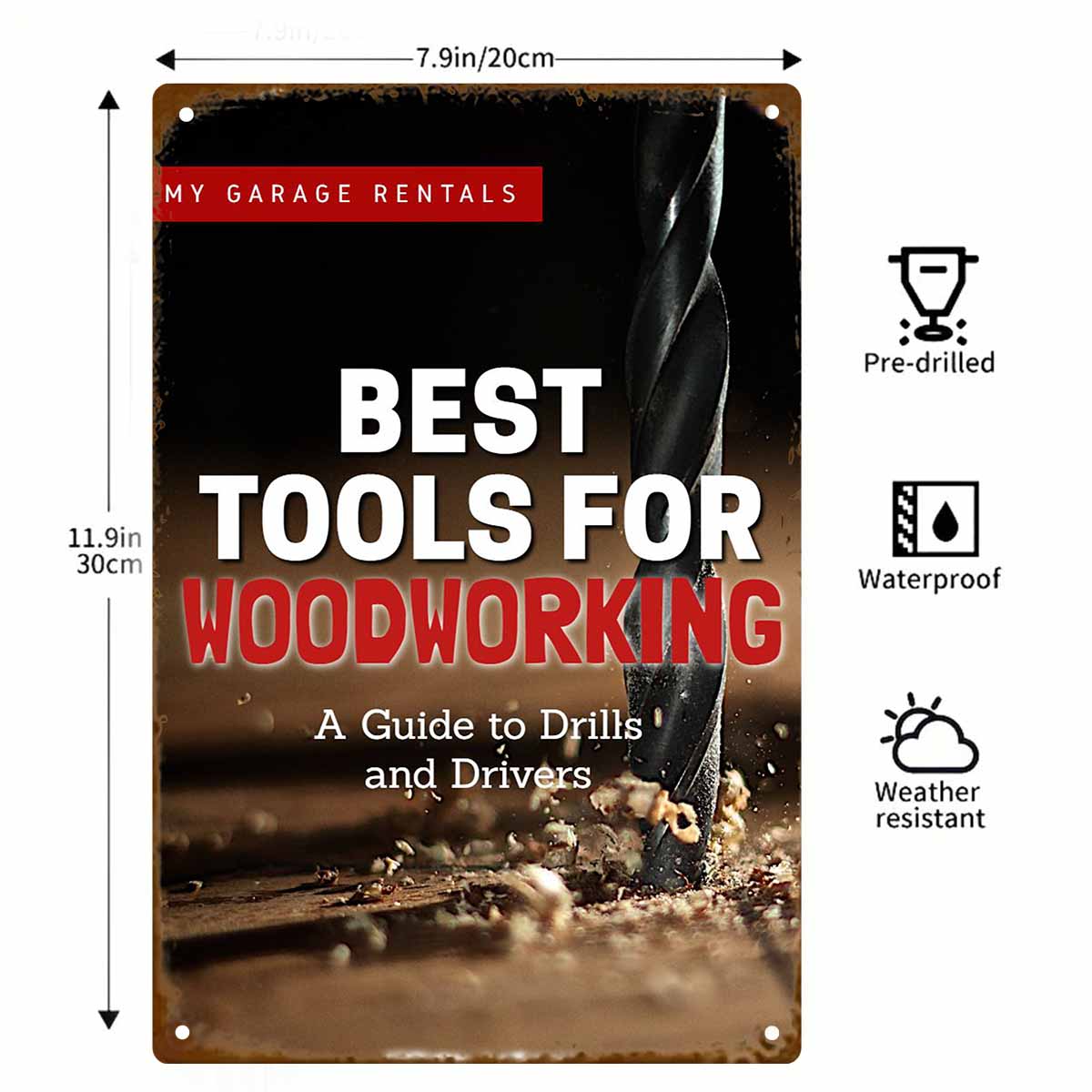 2Dフラット1個入り「木工に最適な工具」金属製壁掛けサイン装 - Gardening Tools Best のレビューと価格