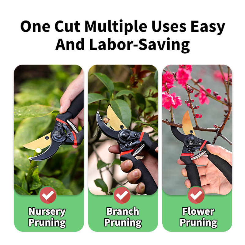 アップグレードされたガーデン剪定ばさみ、超広い開口部、防錆・ - Gardening Tools Pink のレビューと価格