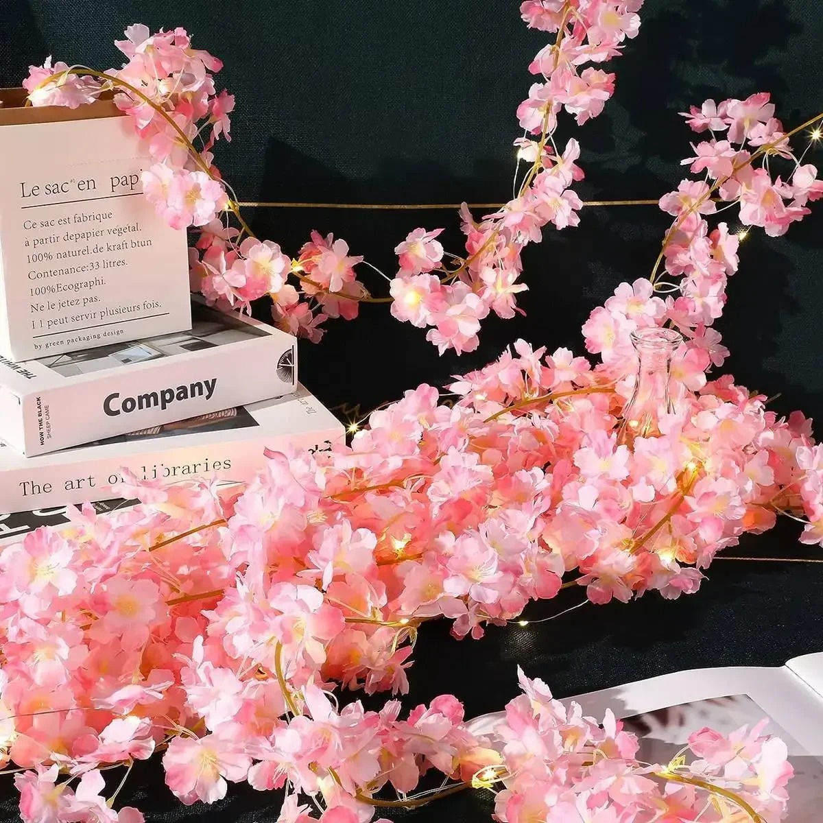 180 センチメートルピンク造花 LED ランプつる造花家の - Gardening Tools Pink のレビューと価格