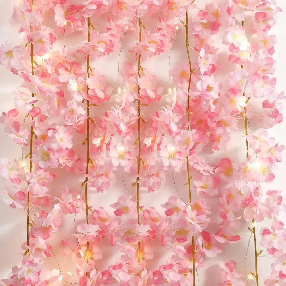 180 センチメートルピンク造花 LED ランプつる造花家の - Gardening Tools Pink のレビューと価格