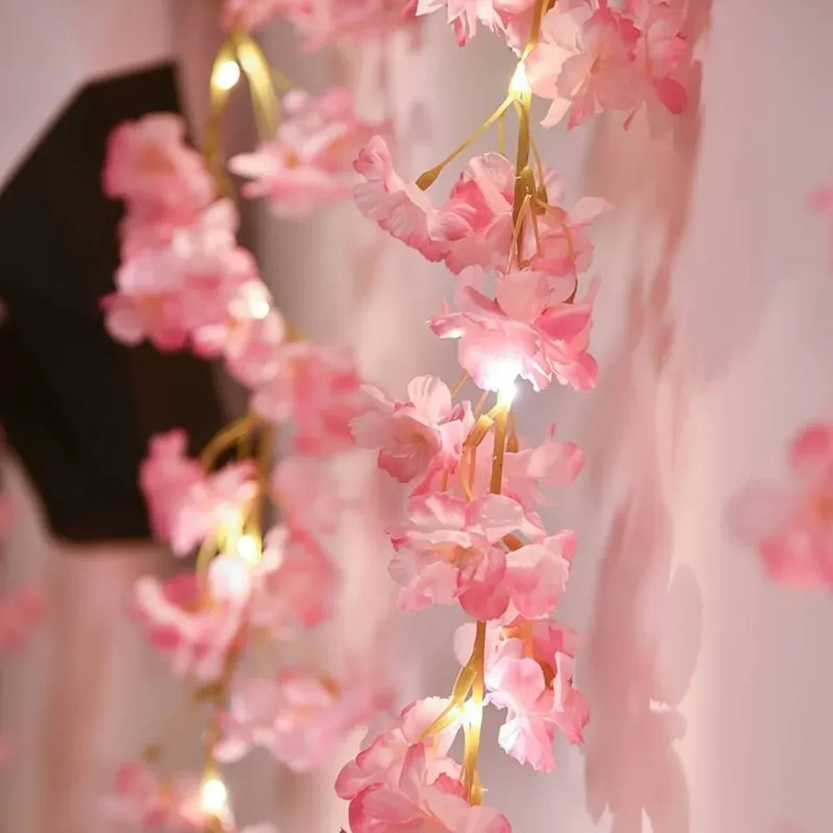 180 センチメートルピンク造花 LED ランプつる造花家の - Gardening Tools Pink のレビューと価格