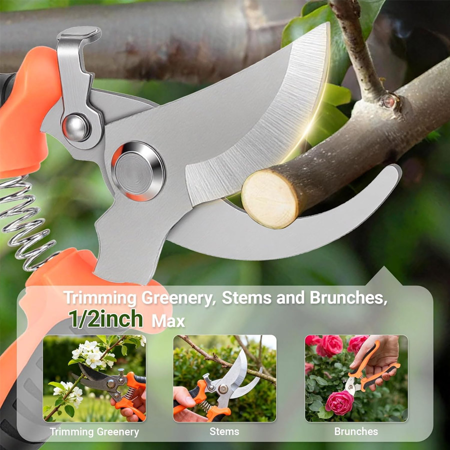 2個入り、プロ仕様の頑丈な園芸用剪定ばさみ、滑り止めグリップ - Gardening Tools Pink のレビューと価格