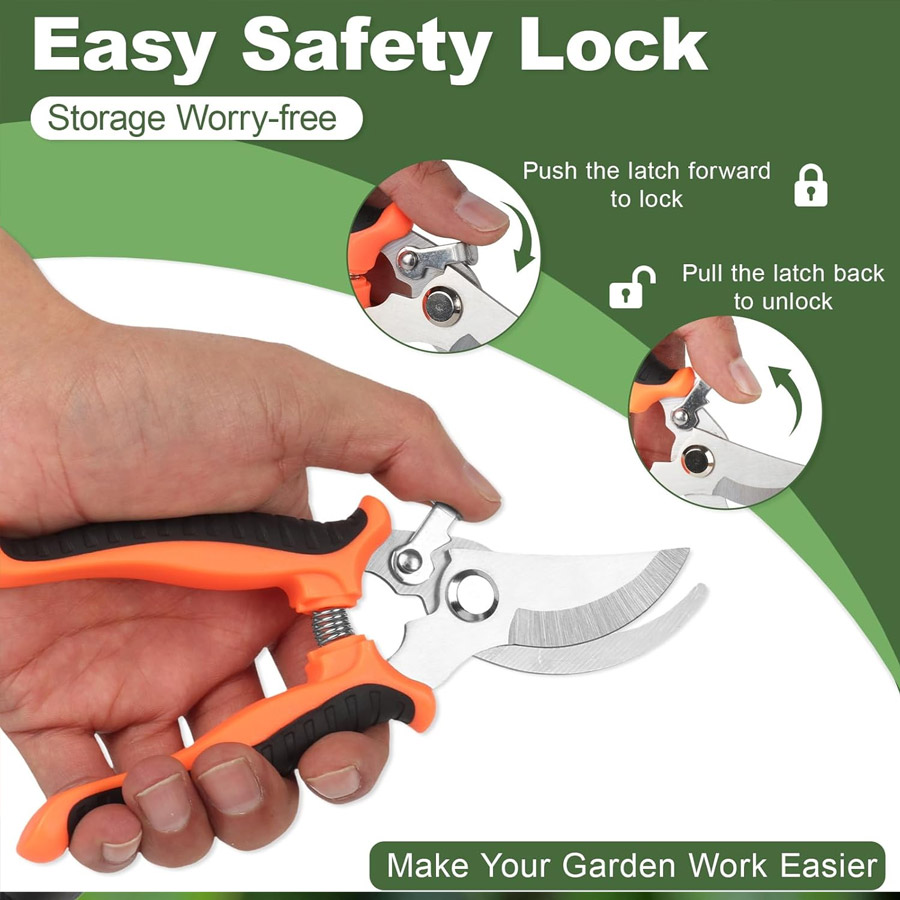 2個入り、プロ仕様の頑丈な園芸用剪定ばさみ、滑り止めグリップ - Gardening Tools Pink のレビューと価格