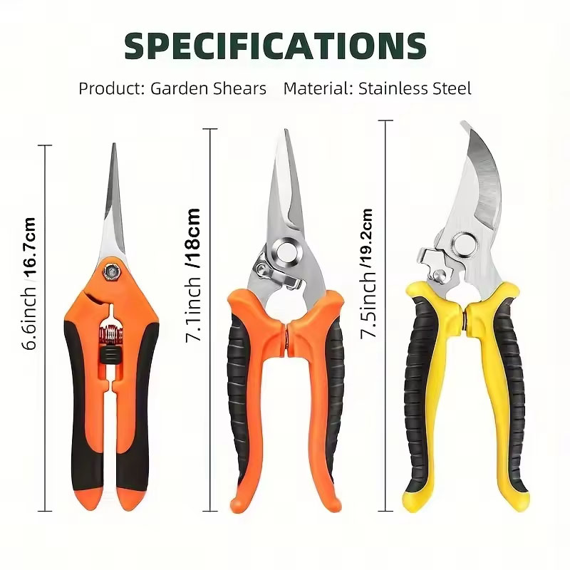 1/3個入りガーデニングハサミセット。人間工学に基づいた滑り - Gardening Tools Japanese のレビューと価格