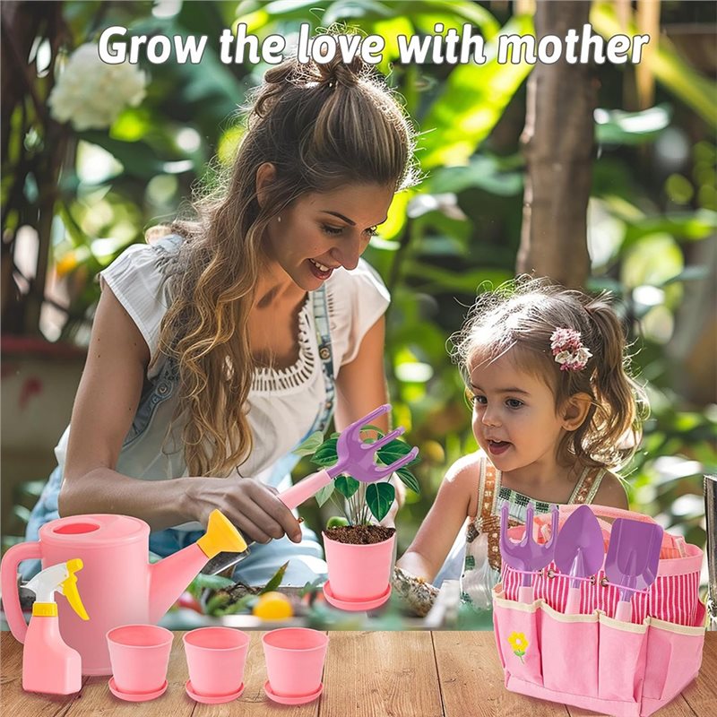 優れた子供用ピンクガーデニングツールセット（金属製熊手、シャ - Gardening Tools Pink のレビューと価格