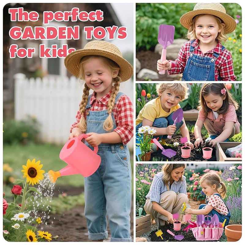 優れた子供用ピンクガーデニングツールセット（金属製熊手、シャ - Gardening Tools Pink のレビューと価格