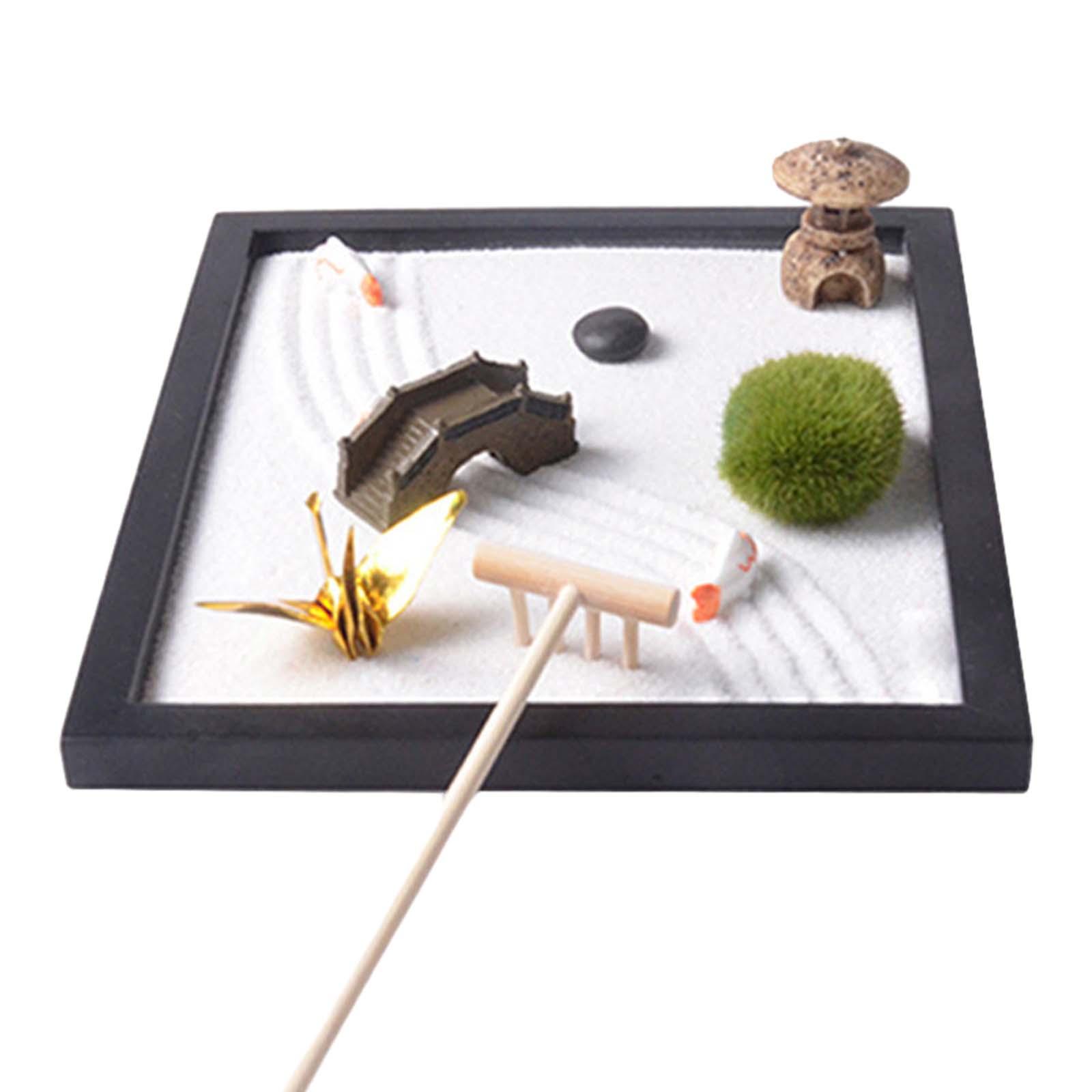 卓上禅庭砂場セット、日本の装飾ギフト、ミニロックサンドガーデ - Gardening Tools Japanese のレビューと価格