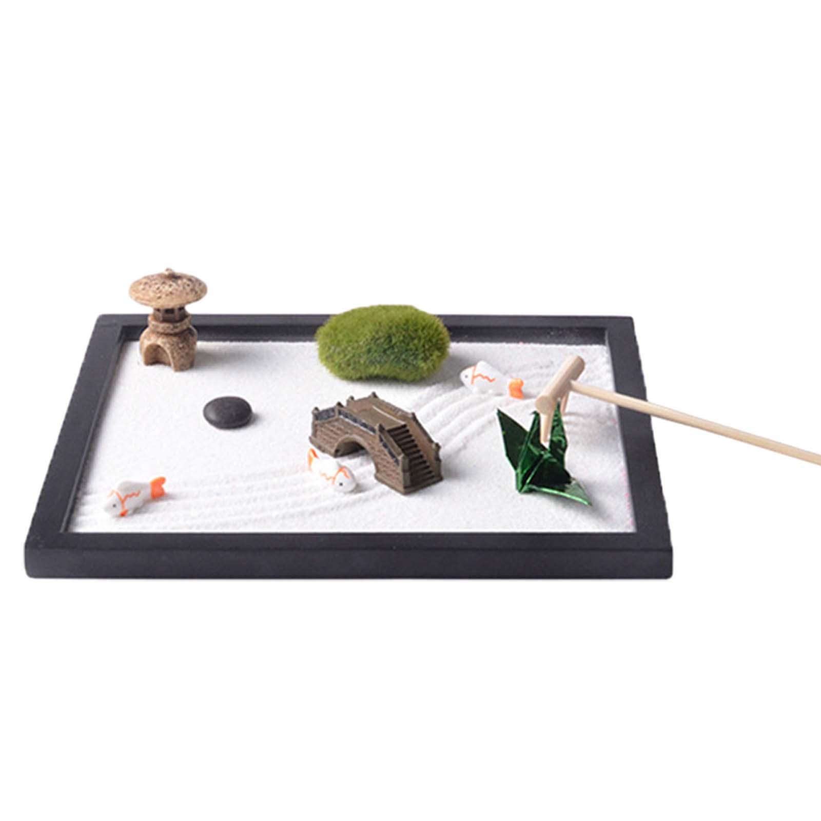 卓上禅庭砂場セット、日本の装飾ギフト、ミニロックサンドガーデ - Gardening Tools Japanese のレビューと価格