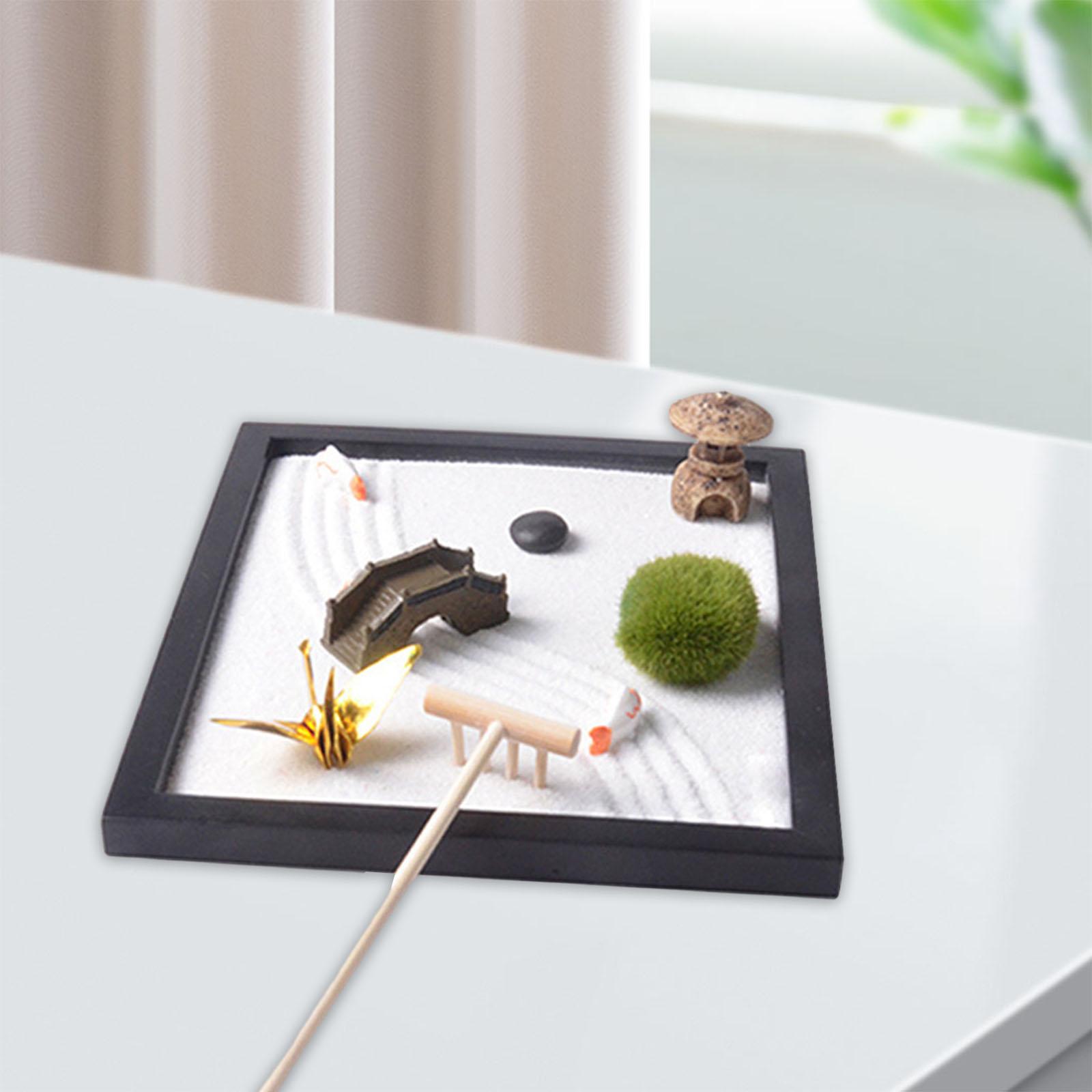 卓上禅庭砂場セット、日本の装飾ギフト、ミニロックサンドガーデ - Gardening Tools Japanese のレビューと価格