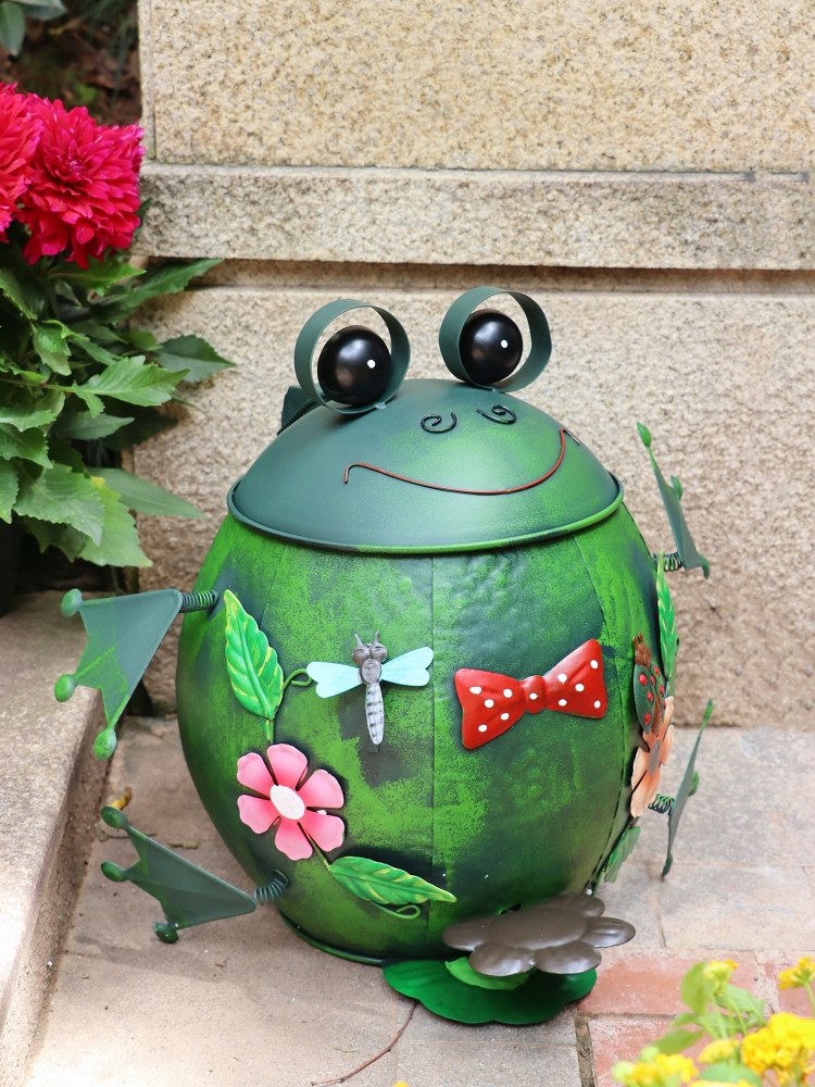 錬鉄製ゴミ箱 屋外 庭 バルコニー カエル 漫画風 装飾飾り - Gardening Tools Cartoon のレビューと価格