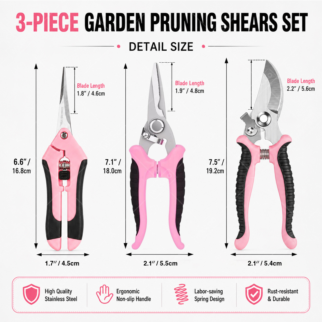 庭用果物摘み取りはさみ、剪定ばさみ、小型家庭用手工具、鉢植え - Gardening Tools Pink のレビューと価格