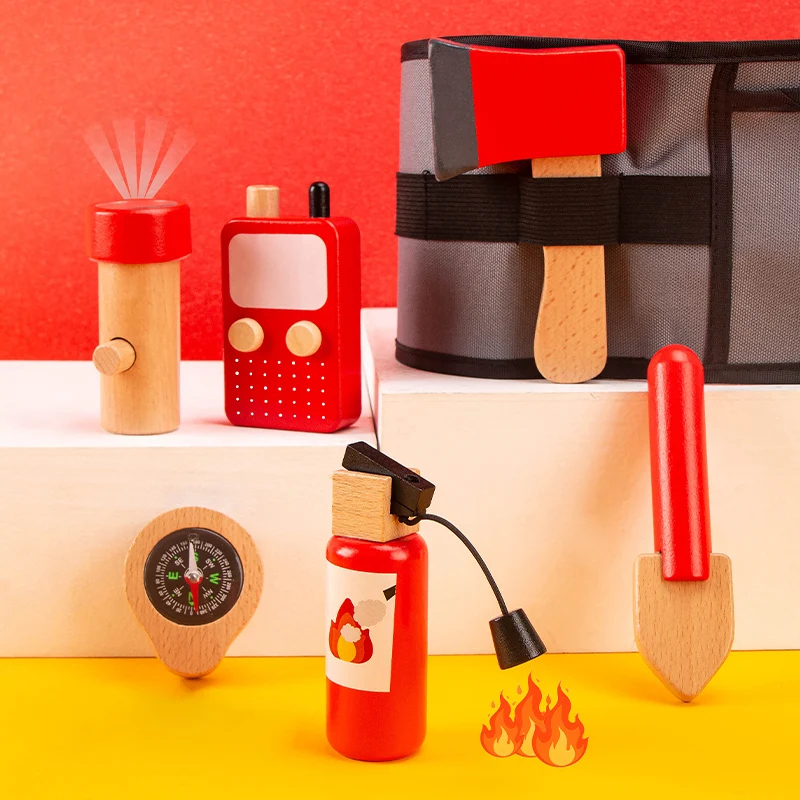 木製キッズシミュレーションツール消防士ウエストバッグセットご - Gardening Tools Kids Set のレビューと価格