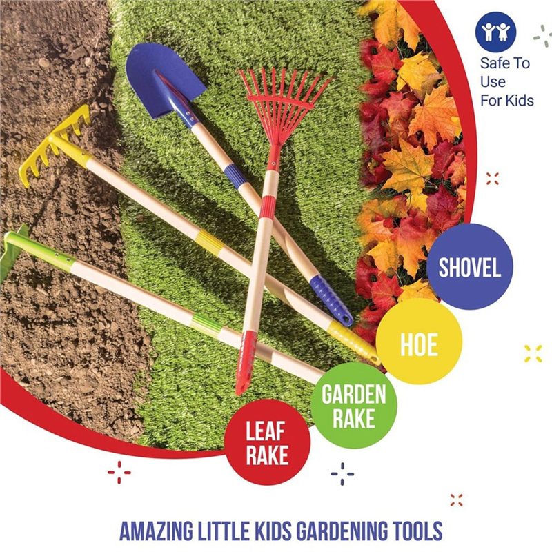 ABXE-子供用ガーデンツールセット 木製4点セット-シャベ - Gardening Tools Best のレビューと価格