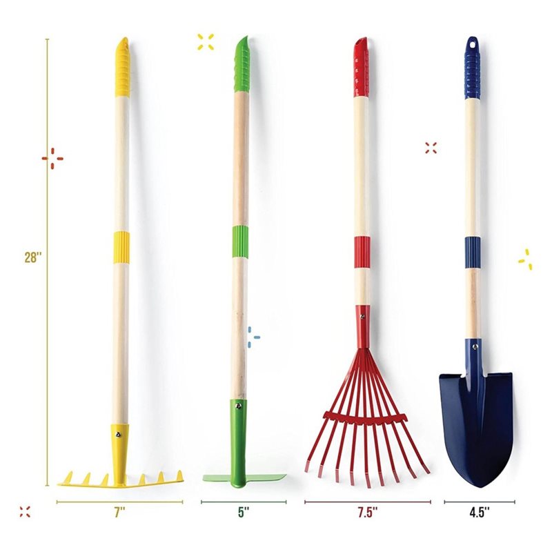 ABXE-子供用ガーデンツールセット 木製4点セット-シャベ - Gardening Tools Best のレビューと価格