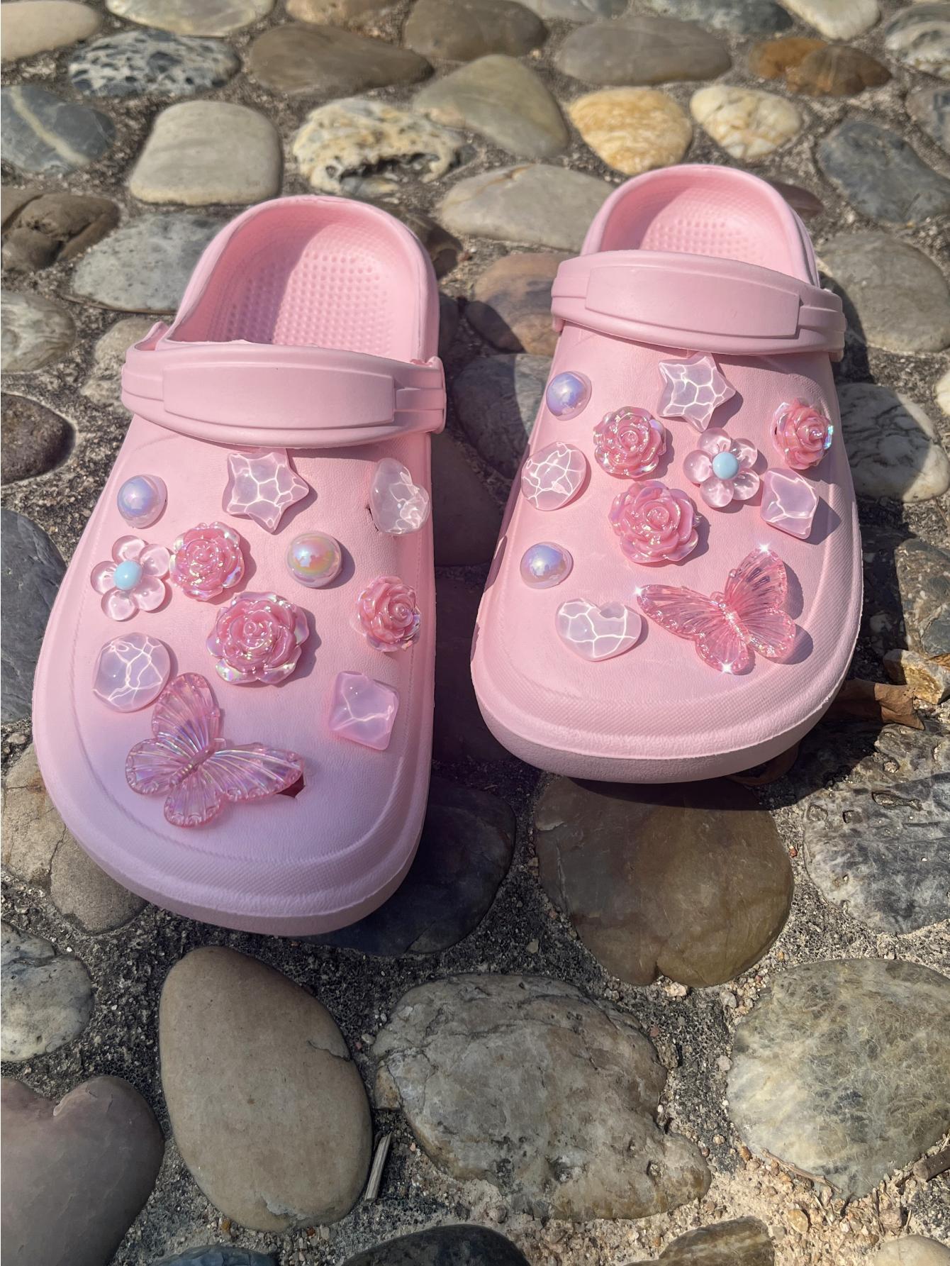 22 個ビーチシューズ靴フラワーアクセサリーピンクカラー明る - Gardening Tools Pink のレビューと価格
